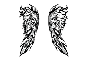 Lightening with Roman gladiator tattoo idea