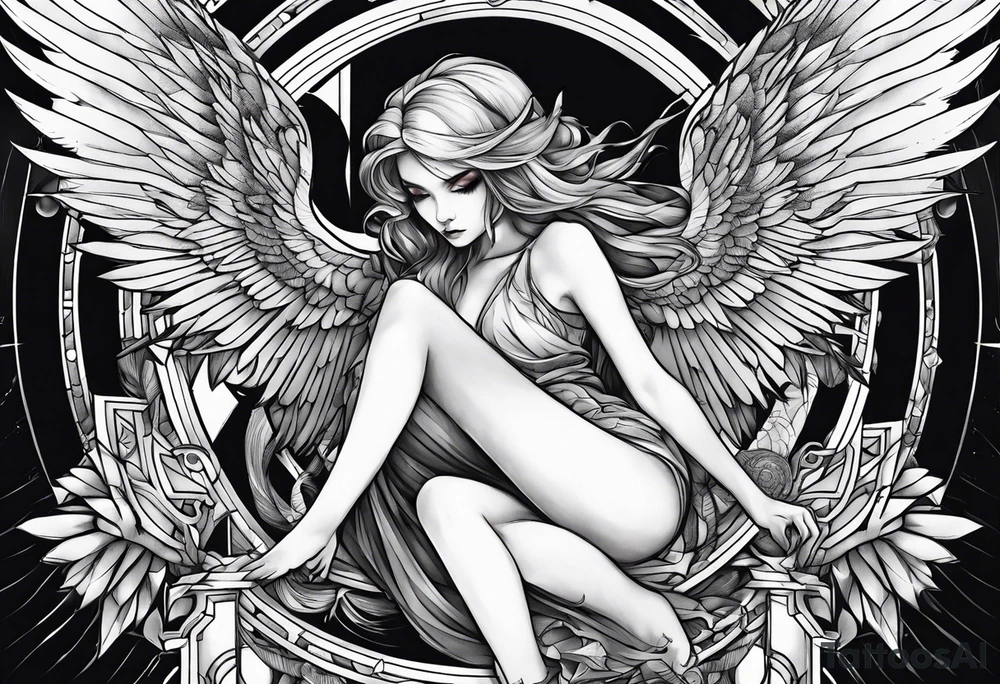 demonic fallen angel tattoo idea