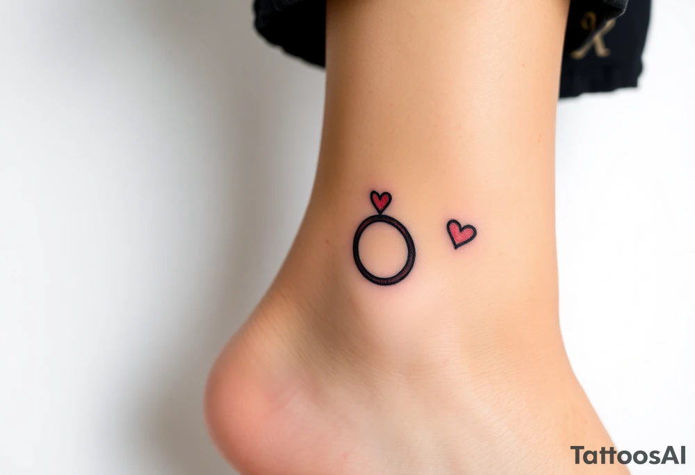 wedding rings tattoo with love tattoo idea