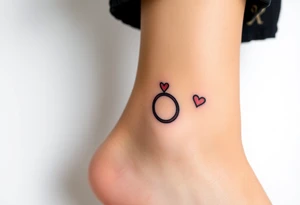wedding rings tattoo with love tattoo idea