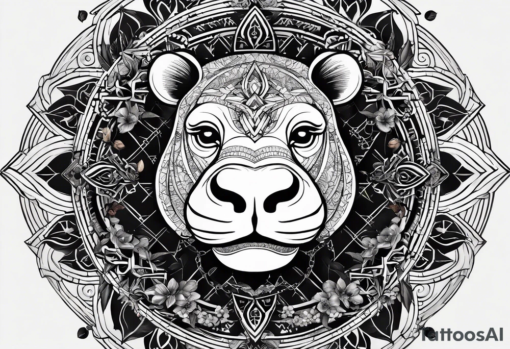 Very asymmetrical, +geometric pattern, with realistic full moon, with hippo, +zen feel, + Buddhism touch, +tribal, +geometric, +inkart , +blackwork
with wintersweet flower bud, +portrait orientation, +inkart touch, tattoo idea