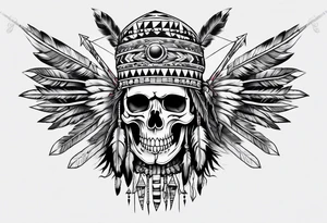 Native American Skeleton Arrow Burial tattoo idea