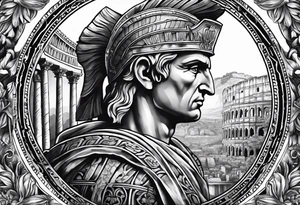 Julius Caesar and colosseum tattoo idea