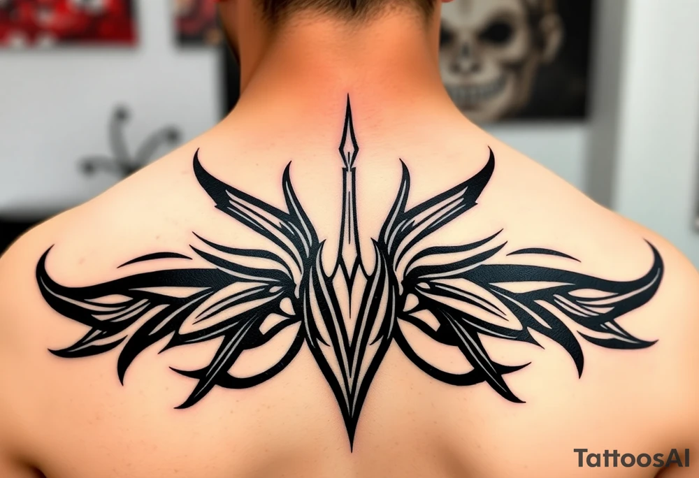 erect penis line drawing tattoo idea