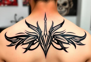 erect penis line drawing tattoo idea