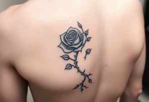 tattoo of a rose thorn vine sewn inside and wrapping around the forearm tattoo idea