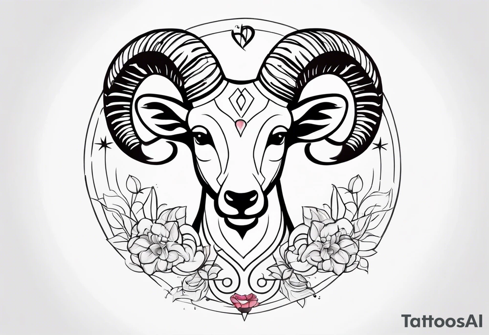 MUSIC LIFE FAMILY ARIES tattoo idea
