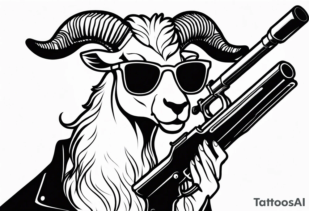 capricorn with sunglasses and a shotgun tattoo idea