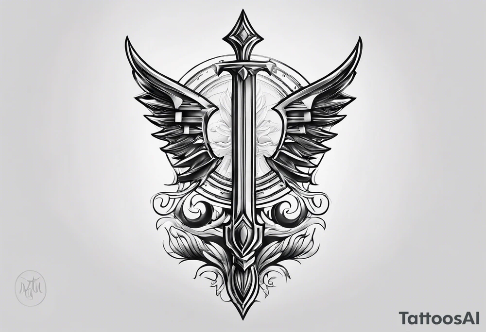 simple trident tattoo idea