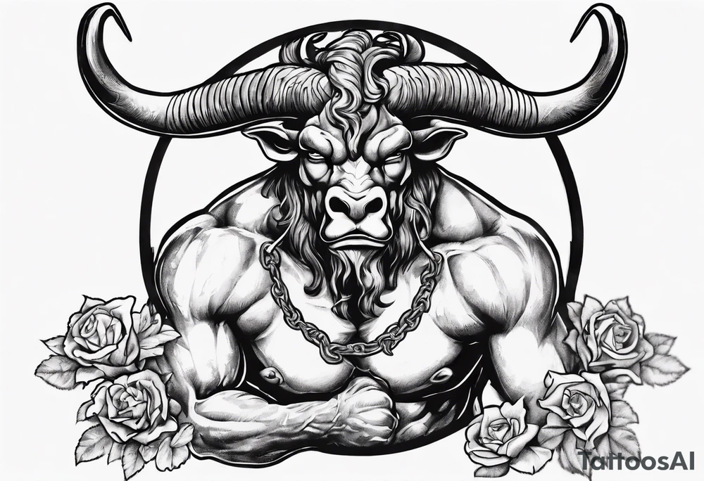 minotaur holding a labris tattoo idea