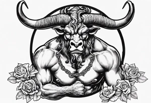 minotaur holding a labris tattoo idea