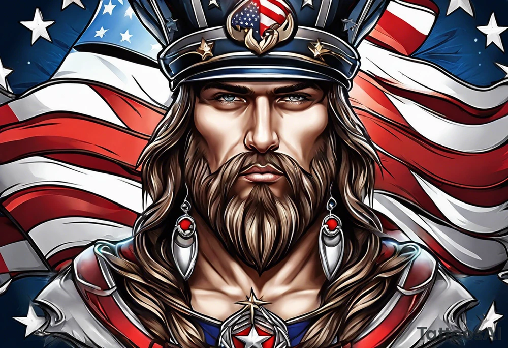 patriotic banner tattoo idea