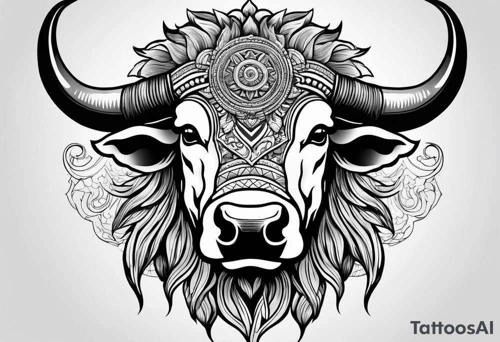 Buffalo head tattoo idea