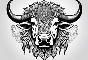 Buffalo head tattoo idea