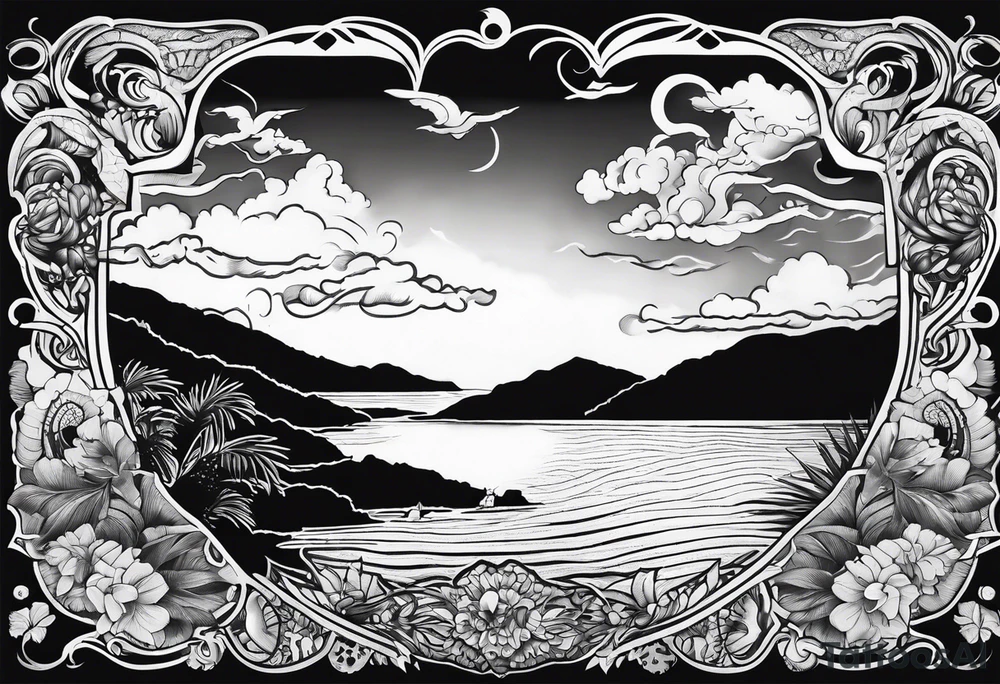 Virgin Islands map and virgin island views tattoo idea