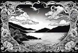 Virgin Islands map and virgin island views tattoo idea