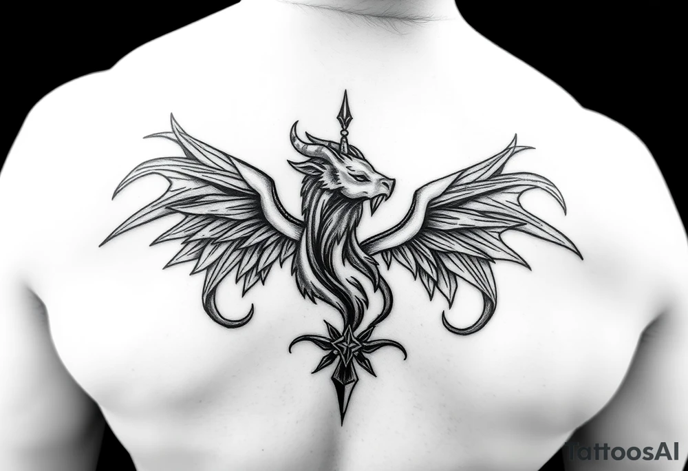 name is Aalyha, zodiac aquarius, white an black realistic thug tattoo idea