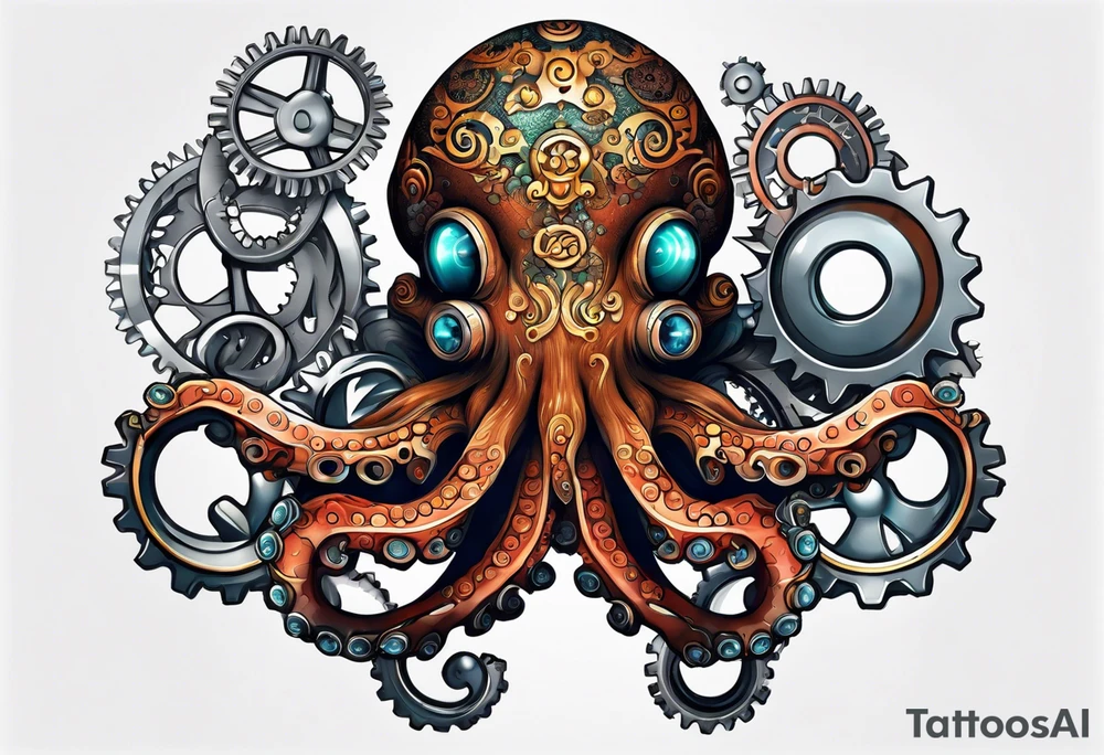 Octopus, gears tattoo idea