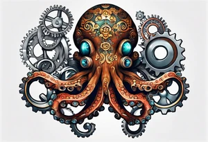 Octopus, gears tattoo idea