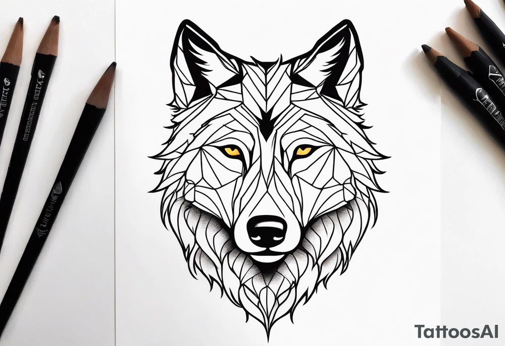 Pretty wolf tattoo idea