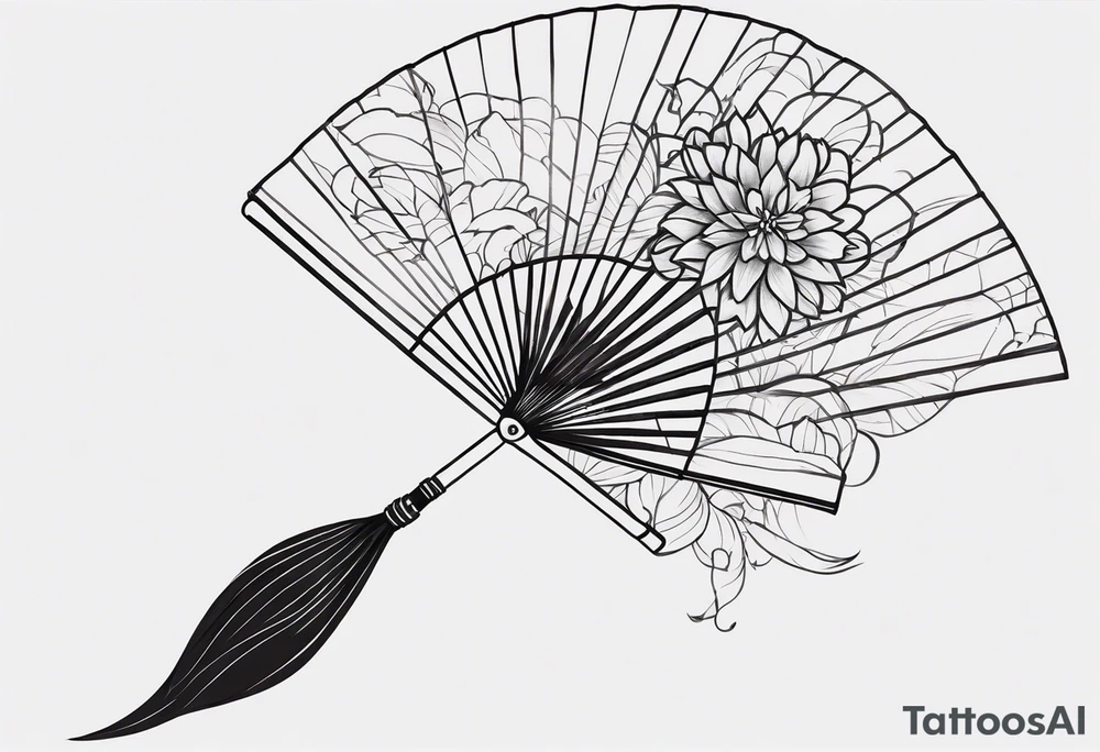 Black Japanese fan tattoo idea