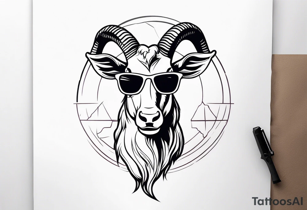 capricorn with sunglasses and a gun tattoo idea
