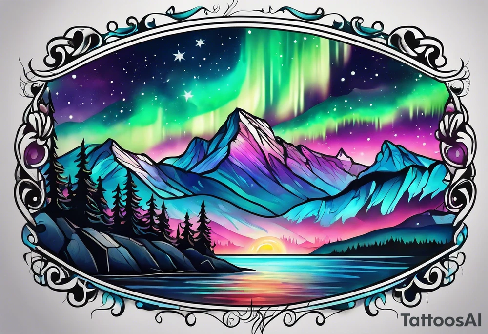 Aurora borealis tattoo idea