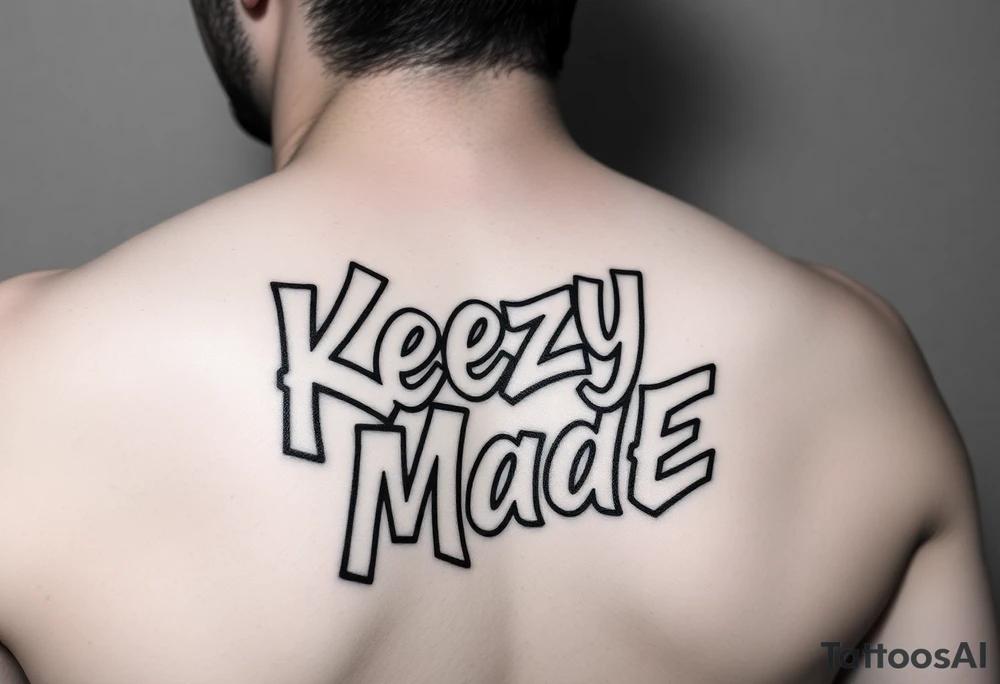 Graffiti spray paint style bubble lettering (KeezY MadE) tattoo idea