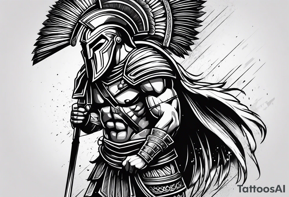 Spartan warrior tattoo idea