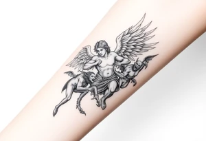 Michael the archangel fighting demons tattoo idea