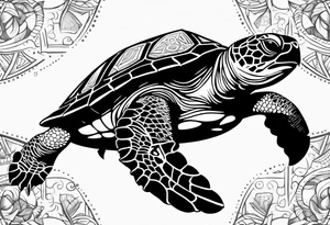 small tribal sea turtle
 tattoo tattoo idea