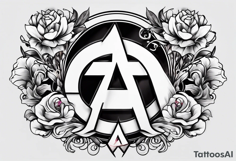 the letters A and R tattoo idea
