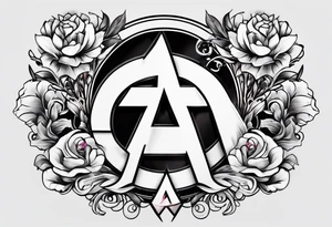 the letters A and R tattoo idea