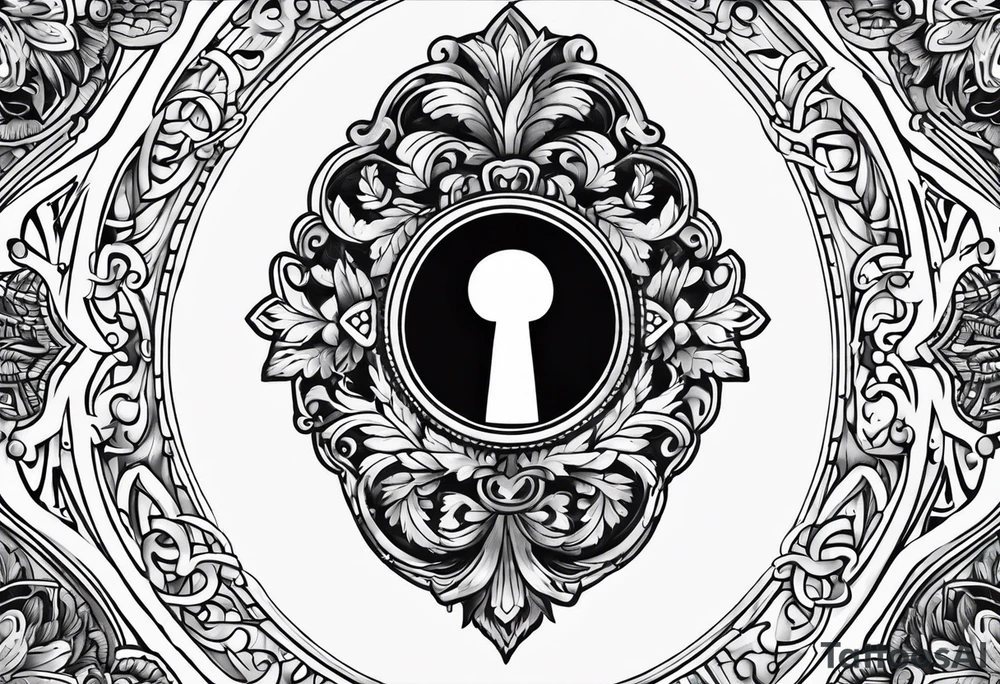 old key hole tattoo idea