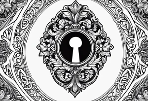 old key hole tattoo idea