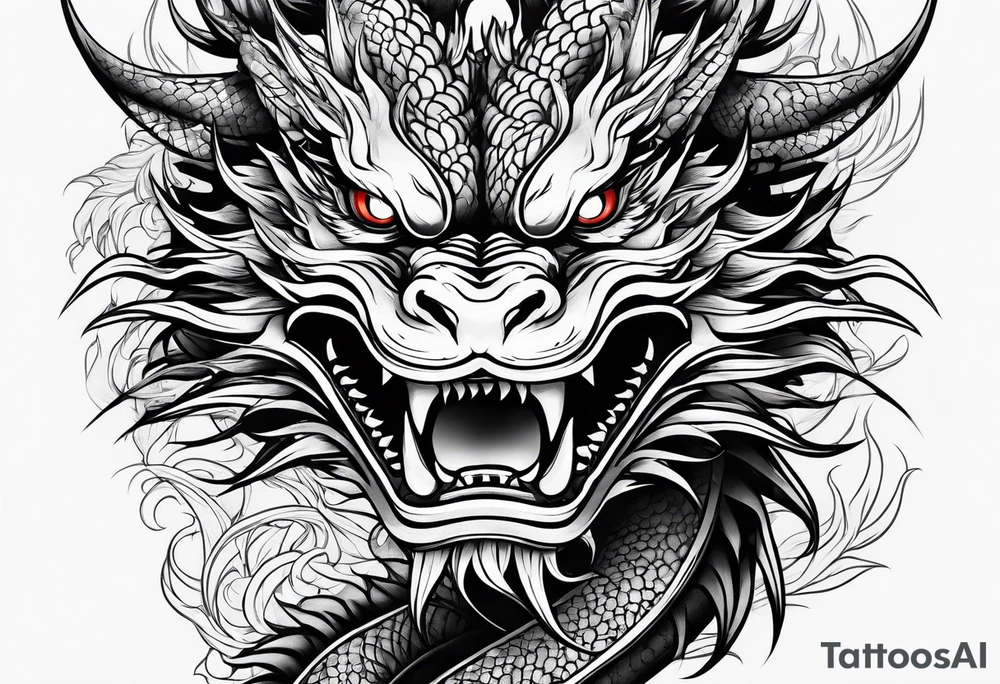 Chinese dragon on arm tattoo idea