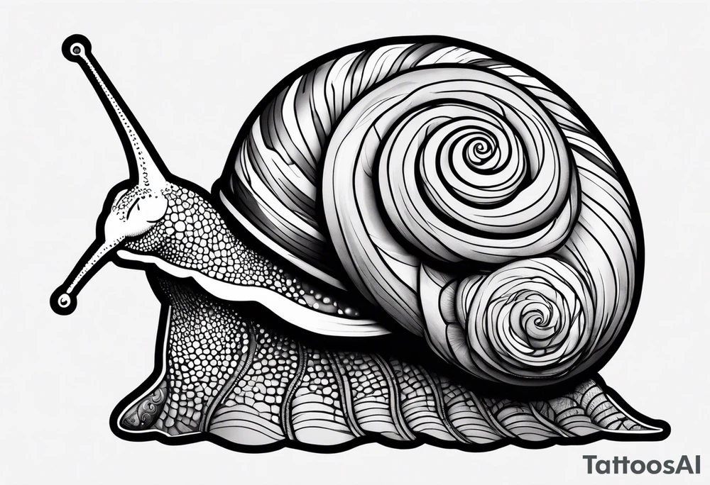a cute snail tattoo idea