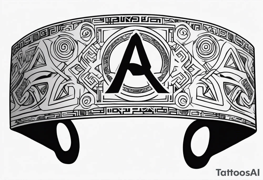A naruto headband with the letters AR in the middle tattoo idea