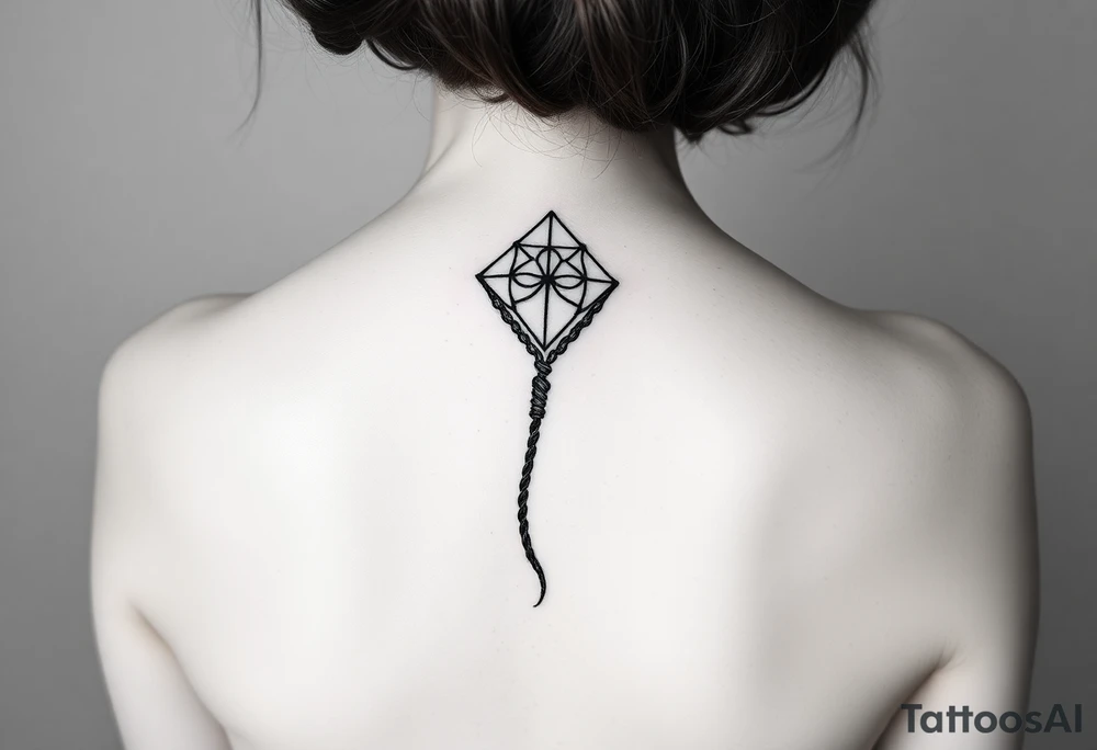 Kite rope hand tattoo idea