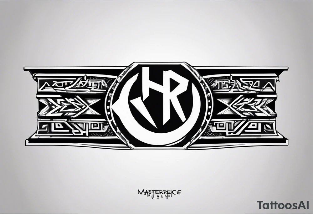 A naruto headband with the letters AR in the middle tattoo idea