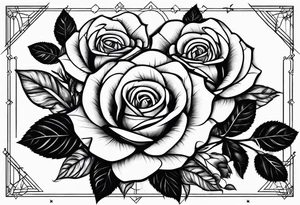 Roses with 2 names tattoo idea
