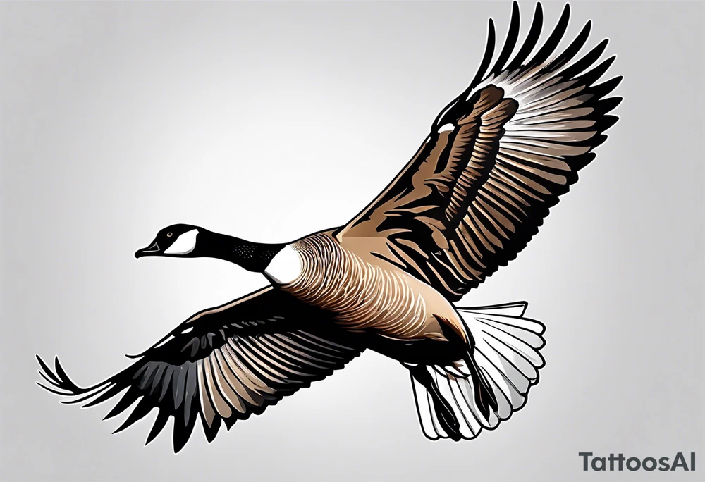 Canadian geese wing on forearm tattoo idea