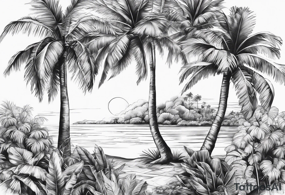 tree palm but instead of leaves there are many palms (part of hand) tattoo idea