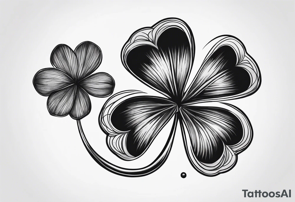fine line three leaf clover tattoo idea