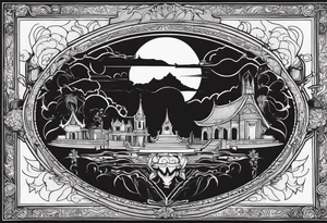 a big dark shadow rising up from the dead tattoo idea