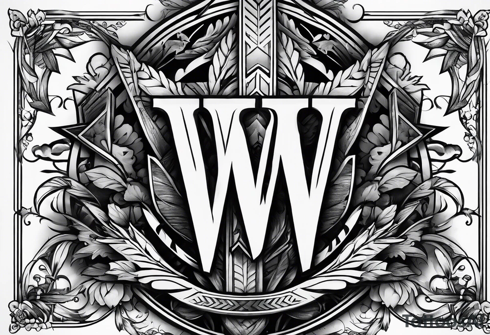The letter W with arrows going through it. tattoo idea The letter W with arrows going through it. tattoo idea