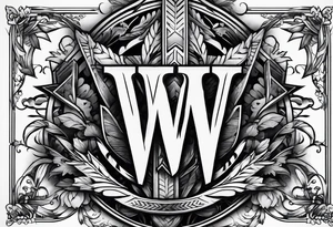 The letter W with arrows going through it. tattoo idea