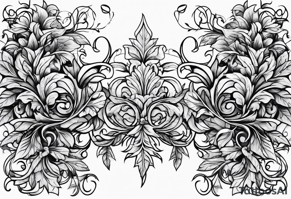 Leafy vines tattoo idea