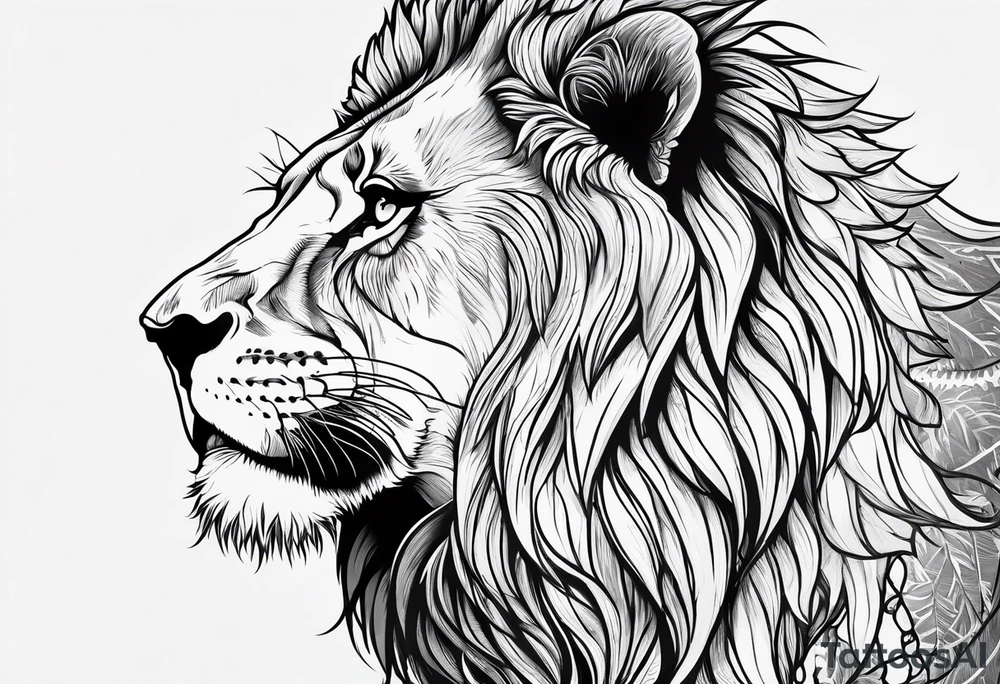 lion skeleton no fur tattoo idea