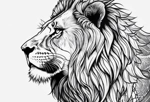 lion skeleton no fur tattoo idea